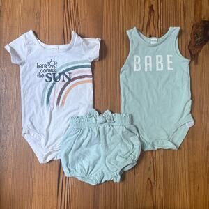 PL Baby rainbow Here Comes the Sun Babe bodysuit bloomers baby girl set SIZE 24M